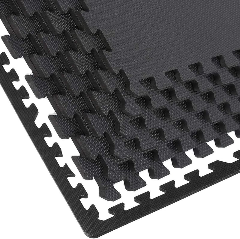 Lulupila 20 db-os Fekete Puzzle Fitnesz Védőszőnyeg - Edzőgépekhez, Jógához, Medencéhez