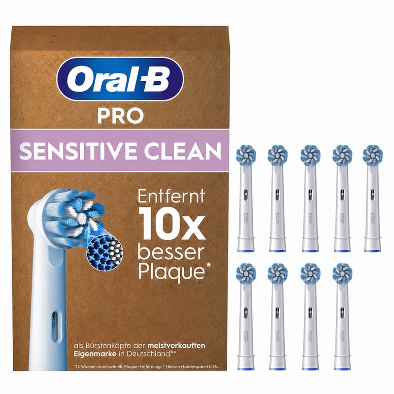 Oral-B PRO Sensitive Clean zamjenske glave za električnu četkicu za zube, bijele, 9 komada (originalni set nepotpun)