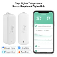 eMylo Zigbee Hőmérséklet és Páratartalom Érzékelő - Tuya Smart Kompatibilis Vezeték Nélküli Mérő Riasztással és Adattárolással - Alexa és Go 2