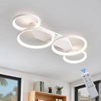 SEATAIN 80 cm-es Távirányítós LED Mennyezeti Lámpa - Fehér 4 Gyűrűs Modern Dizájn, Szabályozható Fényerő, 3000-6000K, Éjszakai Fény Funkcióv 1