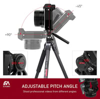 EVUMO Mini Állványfej - Dupla Panoráma 360° Kameraállvány Videófej, 250g Fluid Fej, Arca-Swiss Kompatibilis, DSLR/Kamera/Telefon, 4kg Teherb 5