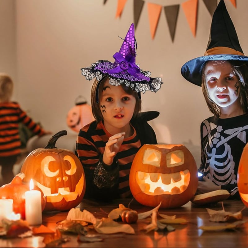 10 db Fekete Varázsló Kalap Gyerekeknek és Felnőtteknek - Halloween Boszorkány Jelmez Kiegészítő