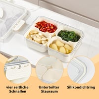 SHTALHST Uzsonnás Doboz 4 Kivehető Rekesszel - Fedeles Snack Tároló Gyümölcsökhöz, Édességekhez és Kekszekhez - BPA-mentes, Kézi Mosogatású 2