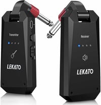 LEKATO WS-90 Vezeték Nélküli Gitár Rendszer 5.8GHz - Gitár és Basszus Adó-Vevő Szett, Beépített Akkumulátorral 1