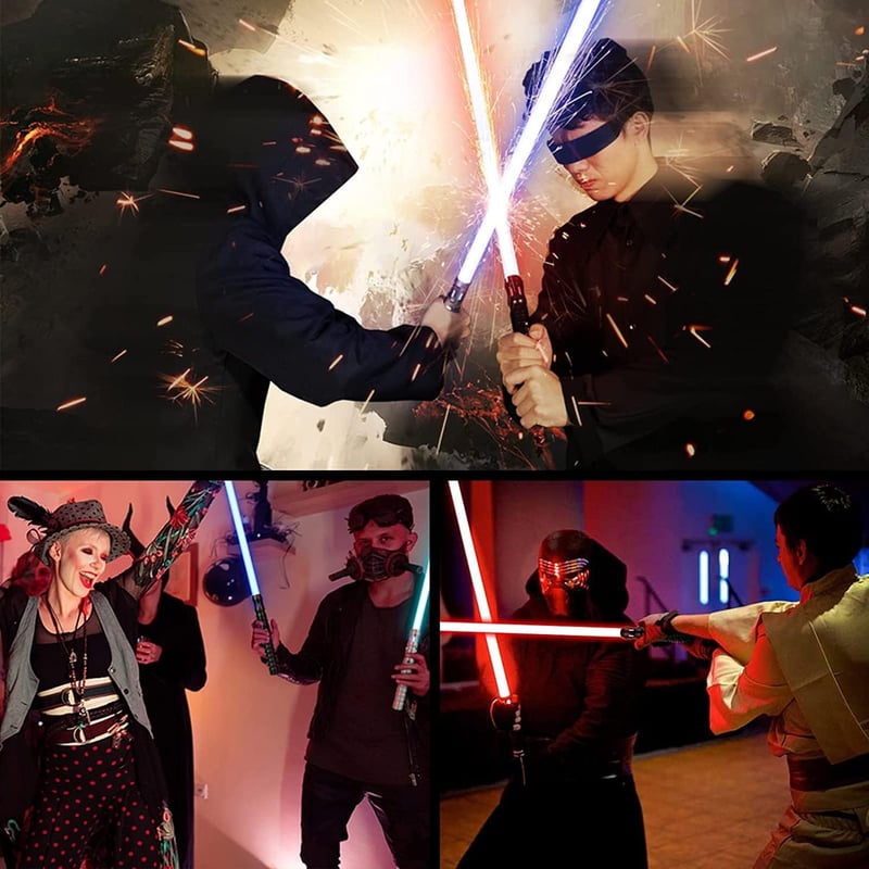 Duel Lightsabers Fénykard Felnőtteknek - Fém Markolatú, 44 Hüvelykes, Mozgásérzékelős, 16 Hangeffekttel, Nehéz Párbajokra, Fekete