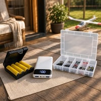 Set za dron pilote: 1x kutija za 4 baterije + 1x 20.000 mAh power bank + 1x organizator s 8 pretinaca 1