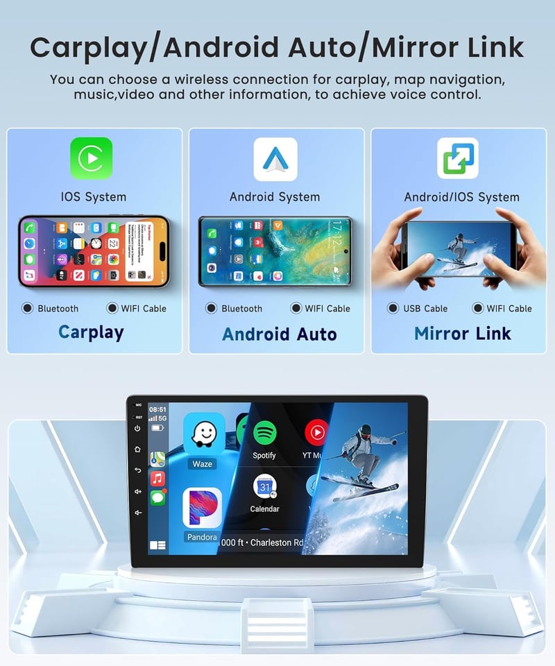 Wireless Carplay Android 13 Autórádió 2 DIN Audi Q5 2010-2018 - 9" GPS Navigáció, WiFi, Bluetooth, 2GB+64GB, Kormányvezérlés