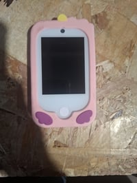 CHAKEYAKE Gyerek Okostelefon Formájú Játékkamera Érintőképernyővel, Dual Kamerával, MP3 Lejátszóval, 32GB SD Kártyával, Rózsaszín, 3-12 2