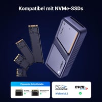 UGREEN USB 4 M2 Ház 40Gbps NVMe Külső SSD Adapter Hatékony Hűtéssel, 8TB Kapacitás, MacBook Pro M4/M4 Pro/Max és HP Celeron N4120 Kompatibil 5