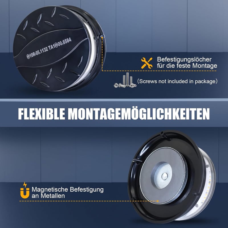 Dinfu LED Forgó Jelzőfény 12V - Mágneses Tetőlámpa 16 Üzemmóddal, 3 Színben, Vízálló, Autó, Traktor, Teherautó, SUV Járművekhez, 3m Kábellel