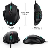 Redragon M908 IMPACT Lézeres Gamer Egér - 12400 DPI, 18 Programozható Gomb, RGB LED Világítás, USB Vezetékes, PC/Mac Kompatibilis 7
