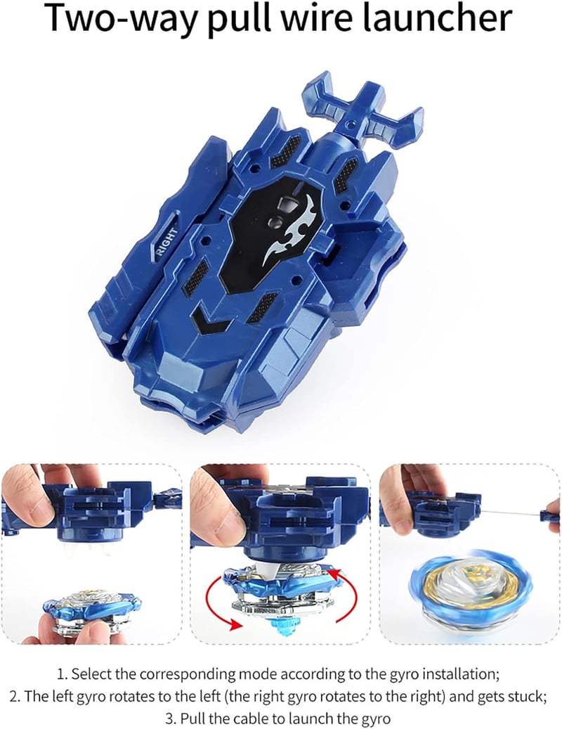 Beyblade Burst Turbo kék pörgettyű készlet 4D játék szett indítóval