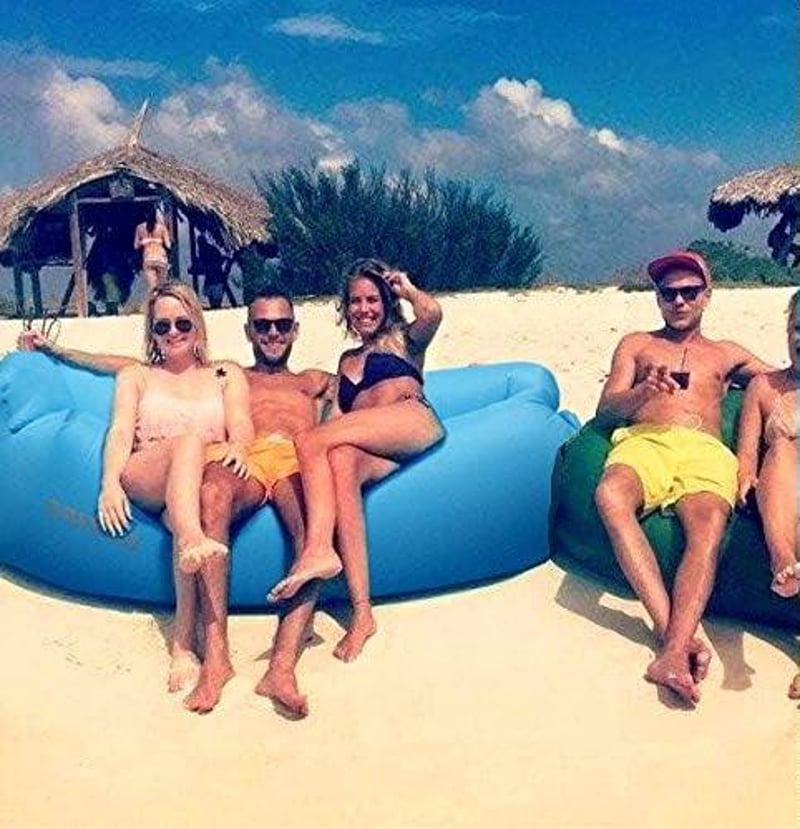 SHENKEY Vízálló Felfújható Lounger Hordozható Légulágy Kempinghez Strandhoz