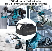 BXOXD Makita Kompatibilis 18V 5.5Ah Li-ion Akkumulátor Szett - 2 db Pótakkumulátor + DC18RC Gyorstöltő - BL1850 BL1860 Szerszámgépekhez 7
