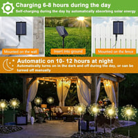Dekofun Napelemes Kerti Lámpa Szett - 4db 120 LED Pitypang Fényeffekt, 8 Üzemmód, Távirányítóval, Vízálló Kültéri Világítás Erkélyre, Terasz 4
