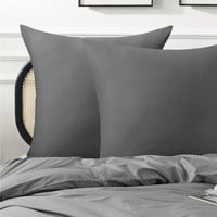Bedsure szürke cipzáros pamut párnahuzat szett, 80x80 cm, 2 db 2