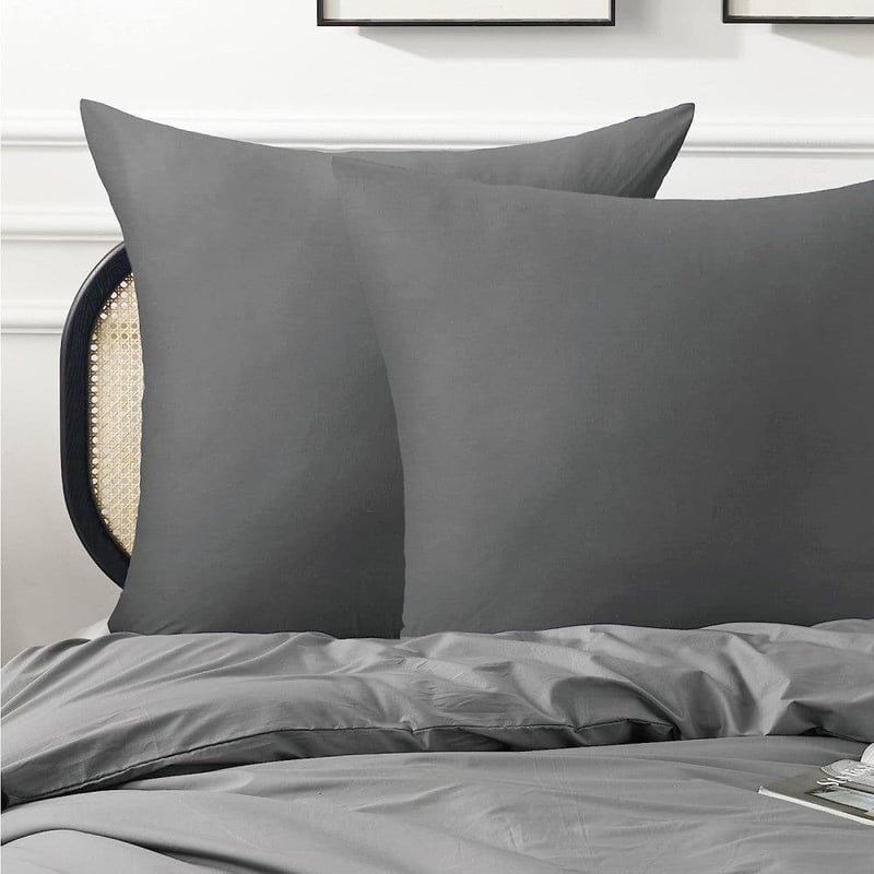 Bedsure szürke cipzáros pamut párnahuzat szett, 80x80 cm, 2 db