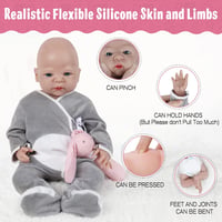 Élethű 55 cm-es Vollence szilikon baba fiú - Realisztikus újszülött játékbaba 4