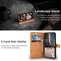 Samsung Galaxy S22 Plus kék bőr flip tok kártyatartóval és állvánnyal 5
