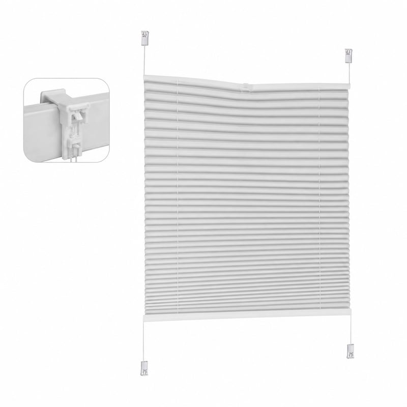 Sekey plisirani rolo za zamračivanje bez bušenja Klemmfix 65x120 cm bijeli, zategnuti — iskrivljen rolo, bez nosača (stanje: vidi 2. sliku)