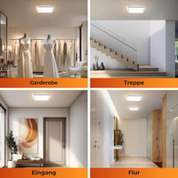 BLNAN LED Mennyezeti Lámpa Radar Mozgásérzékelővel - 18W Lapos Panel, Távirányítóval, Állítható Fényerő és Színhőmérséklet, Fürdőszobába, Fo 6