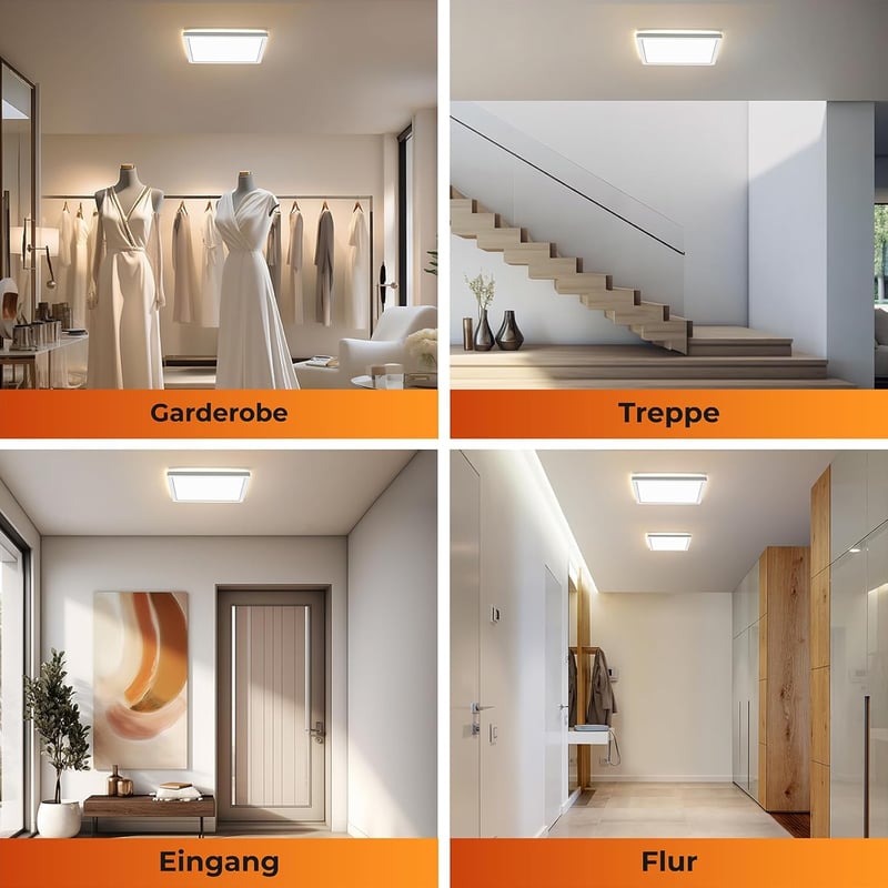BLNAN LED Mennyezeti Lámpa Radar Mozgásérzékelővel - 18W Lapos Panel, Távirányítóval, Állítható Fényerő és Színhőmérséklet, Fürdőszobába, Fo