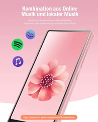 AGPTEK 4" WiFi MP4 Lejátszó Android 6.0 Érintőképernyővel, 32GB Kártyával - Rózsaszín 2