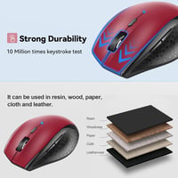 TeckNet Bluetooth egér, 3200 DPI, 2 éves üzemidő, 6 DPI szint 8