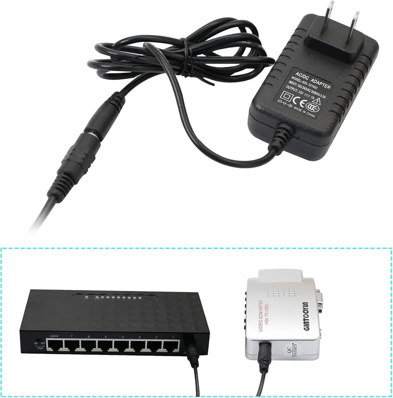 GINTOOYUN 2 db 5.5 x 2.1 mm DC Tápkábel Elosztóval - Biztonsági Kamerákhoz, Megfigyelő Rendszerekhez, DVR-hez és Egyéb Eszközökhöz