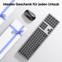 OMOTON Bluetooth Billentyűzet és Egér Mac-hez, Vezeték Nélküli QWERTZ, Szürke - Room grey 5