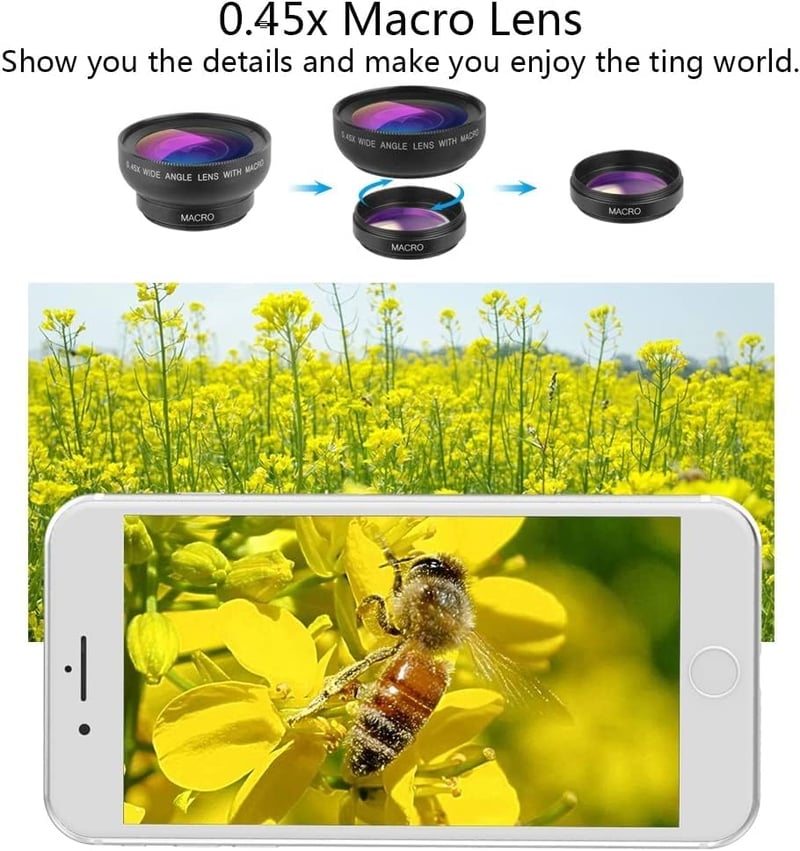 APEXEL 140° széles látószögű és makró telefon objektív szett iPhone és Android készülékekhez