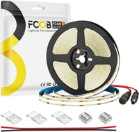 FCOB LED Szalag 5M Meleg Fehér 3000K 480LED/m Nagy Fényerejű Szabható Beltéri Dekorációs Világítás CRI90+ Fényerőszabályozható 24V 1