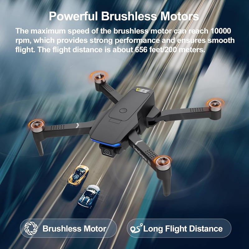 Toladrone TD31GPS 4K Kamerás Drón GPS-szel, 5G WiFi FPV, Követés Funkcióval, Kefenélküli Motorral, Automatikus Visszatéréssel - Kezdőknek és