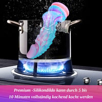 Óriás 22 cm-es kék szilikon dildó, bordázott anál és vaginális játékszer tapadókoronggal 3
