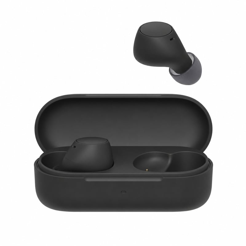 Bezdrôtové Bluetooth slúchadlá Sony WF-C510, čierne, IPX4, 22-hodinová výdrž batérie — bez USB nabíjacieho kábla (stav: pozri 2. obrázok)