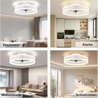 Revneey Mennyezeti Ventilátor Lámpával - 72W Szabályozható LED, Távirányítóval és Applikációval, 6 Sebességű, Időzítővel, Hálószobába, Nappa 16