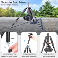 Koolehaoda Alumínium Mini Állvány DSLR Kamerákhoz - 63 cm, Narancssárga, 360° Gömbfejjel, 10 kg Teherbírás, Hordozható Utazó Tripod Videókam 6
