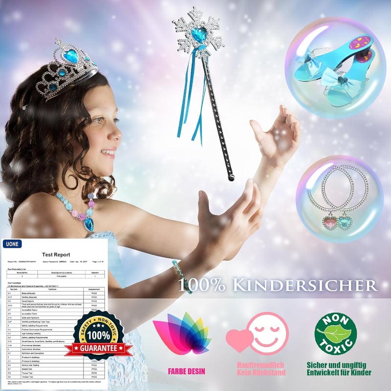 Unicorn Rózsaszín Smink Készlet Lányoknak - Hercegnős Jelmez Kiegészítőkkel, Ékszerekkel és Cipőkkel 3-18 Éves Korig