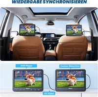 Naviskauto 10,5" Autós DVD lejátszó 2 képernyővel, 5 órás akkuval, USB, AV 4
