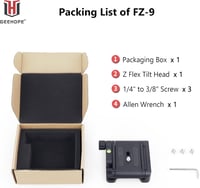 Geehope Z-Flex dönthető állványfej DSLR kamerákhoz és okostelefonokhoz - 5kg teherbírás 7
