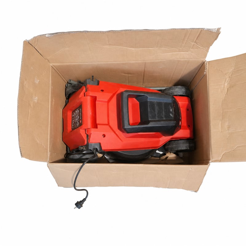 Mașină de tuns iarba electrică Einhell GC-EM 1000/32, 1000 W, lățime de tăiere 32 cm, coș colector 30 L, înălțime de tăiere 30-70 mm, mâner pliabil - utilizată