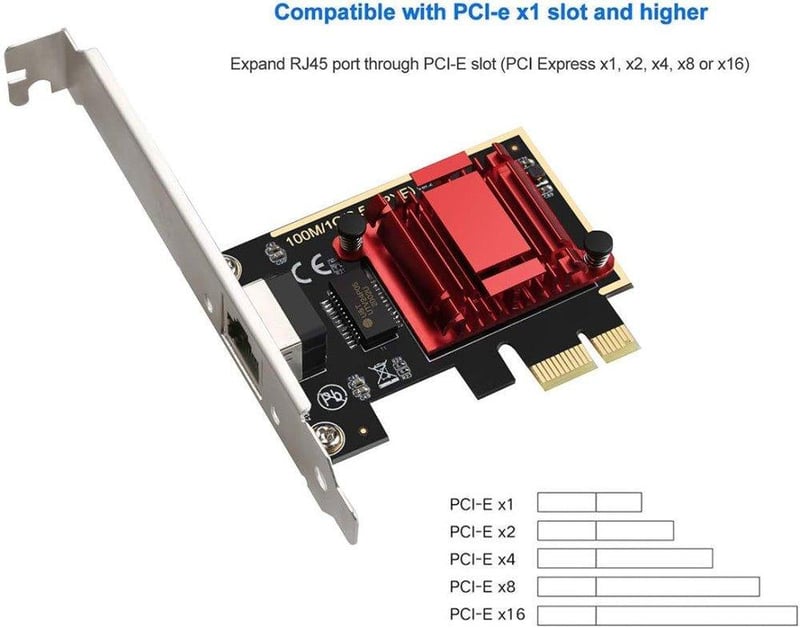 Realtek RTL8125B 2.5 Gigabites PCI Express Hálózati Kártya