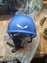 Lezecká prilba Salewa Attac Evo Toxo 3.0 Via Ferrata, modrá, 53-61 cm — V balení je len prilba, bez príslušenstva (stav: pozri 2. obrázok) 3