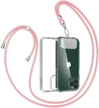 iPhone 11 Pro víztiszta szilikon tok rózsaszín pánttal, ütésálló 1