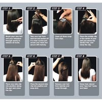 iLUU Rézvörös Egyenes Clip-in Hajhosszabbítás Szett - 56cm, 130g, 7 részes, Hőálló Szintetikus 4