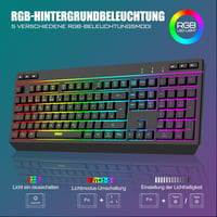 RedThunder K20 Vezeték Nélküli Gaming Billentyűzet és Egér Szett, RGB Háttérvilágítás, QWERTZ, 4800DPI, Újratölthető, PC/Mac Kompatibilis 3