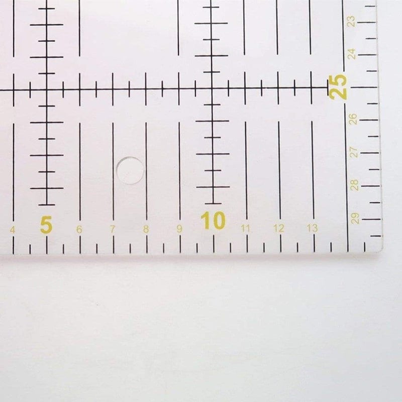 BYOU Átlátszó Akril Foltvarró Sablon 30x15 cm, Dupla Színes Rácsozással