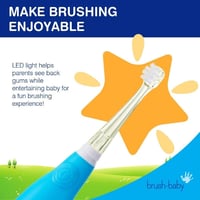 Brush-Baby BabySonic kék elektromos fogkefe 0-3 éves babáknak, LED-időzítővel 5