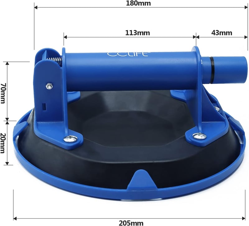 CCLIFE 200kg-os profi üvegszállító vákuumos tapadókorong szett, 2 db - Improved Version, Load Capacity: 100 Kg X 2