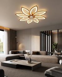 YUNLONG 90 cm Mennyezeti Ventilátor LED Világítással - Csendes DC Motor, Távirányítós, 6 Sebességes, Arany Színű, Hálószobába, Nappaliba 7